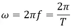 Формула для угловой частоты синусоидального электрического тока