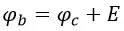 Формула потенциала на точке b для ситуации на рисунке 3