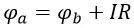 Формула потенциала на точке a для участка цепи, где нет источника ЭДС