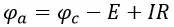 Формула потенциала на точке a для участка цепи на рисунке 2